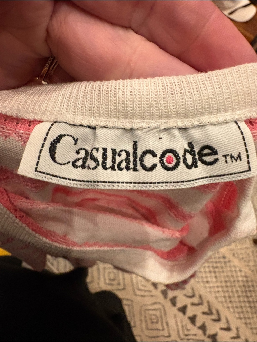 Short Sleeve Crewneck Stripe Tee in Pink & White - Picture 2 of 4
